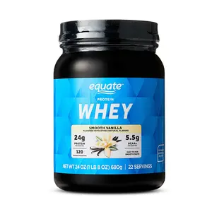 Equate Whey Protein Powder Smooth Vanilla 24 oz High-Quality Supplement for Lean Muscle Growth & Recovery Quick-Dissolving Powder for Fitness Enthusiasts