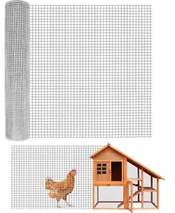 GARVEE 1/2 inch 48 inch x 100 FT Hardware Cloth, 19GA Chicken Wire Fencing, Galvanized Welded Wire Mesh Roll for Poultry Netting Cage, Chicken Coop, Silver (48"x100ft Sliver)