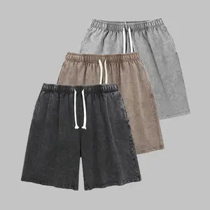 1/3 Pack 240G Mens Shorts Athletic Vintage Short Acid Washed Shorts Cotton Heavyweight Elastic Waist Streetwear Athletic Sweat Shorts Acid Washed Cotton Elastic Waist Drawstring Gym Workout Jogger Pants with Pocketsr Outfit Personalized Casual