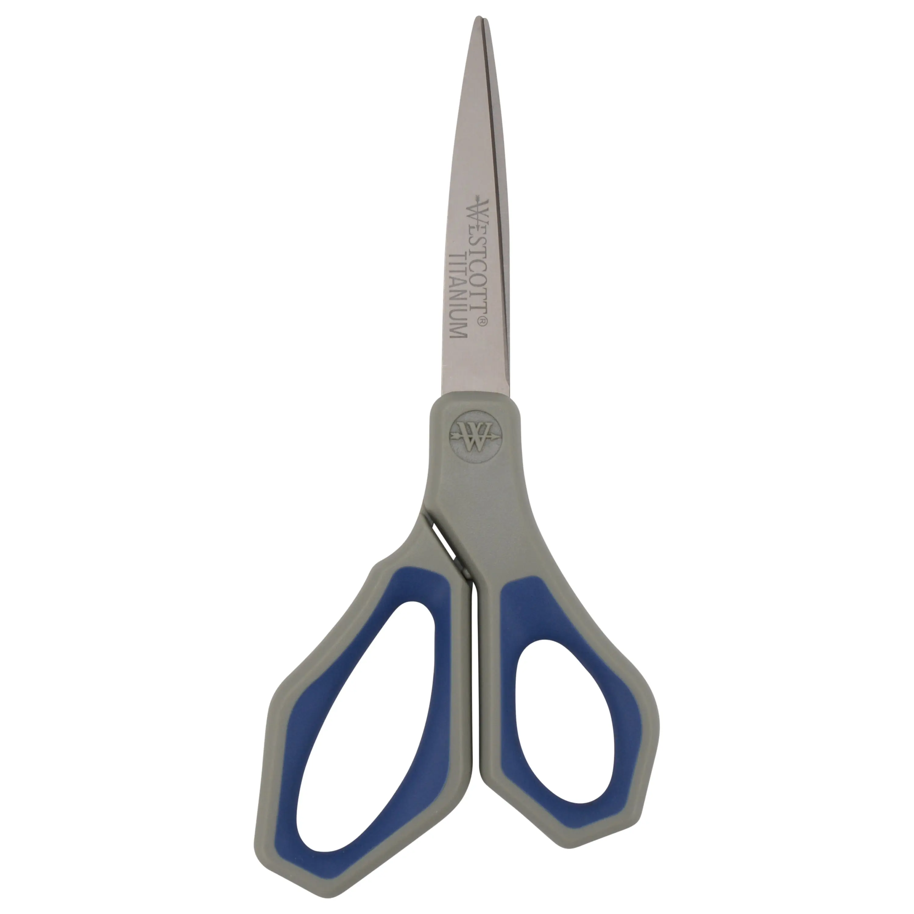 Westcott 8" Titanium Bonded® Straight Geo Handle Scissors, Gray/Blue