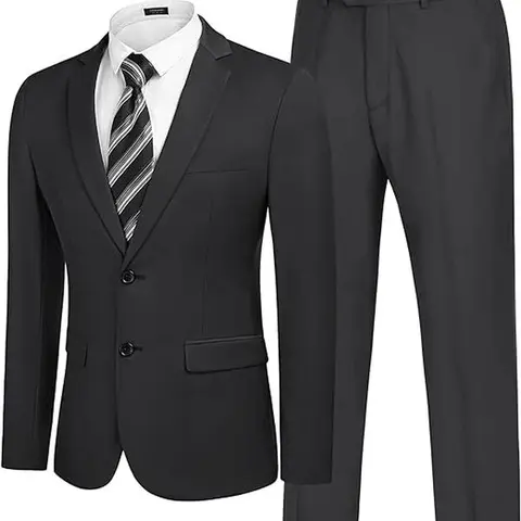 COOFANDY Men's 2 Piece Suits Classic Fit 2 Button Dress Suits Tuxedo Jacket Blazer for Wedding Business Dinner Prom Formal Menswear Elegant