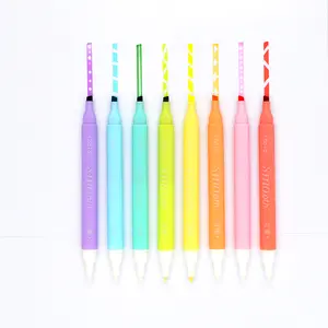 HANKU 8 Pack Erasable Highlighters, Dual Tip Assorted Colors Erasable Markers, Chisel Tip Smooth Writing Highlighter Pens, Non Bleed Journaling Supplies, Planner Accessories for School Office Daily Use