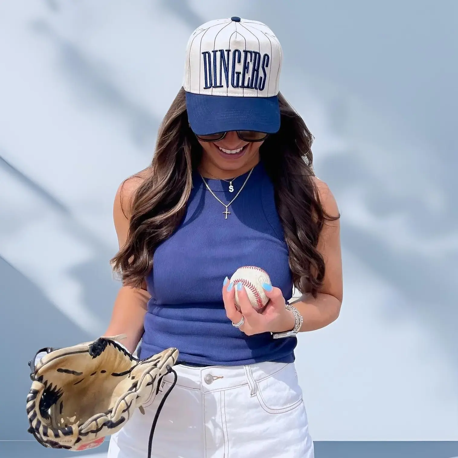 Unisex Vintage Striped Cotton Trucker Baseball Cap - Game-Day Ready, Everyday, Breathable, Lightweight Flatbill Snapback with Bold Dingers Embroidery, Adjustable All-Seasons Casual Outdoor Hat