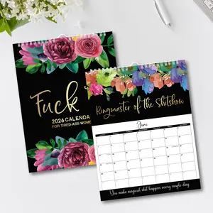 2026 Women Floral Humorous Calendar, Non-Traditional Design with Fun Quotes, Office Bedroom Decor, Unique Gift Creative Christmas Present