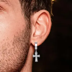 Cross pendant earrings made of stainless steel
