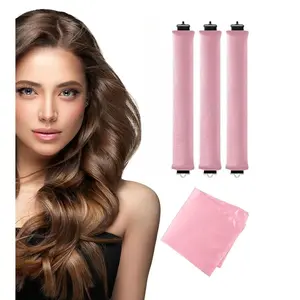 Heatless Curls Overnight Rods Dry Blowout Look No Heat Hair Curlers Curling Sleep Tools Set Adults Kids Thin Thick Long Short Large Big Small Satin Velvet Soft Foam Rollers