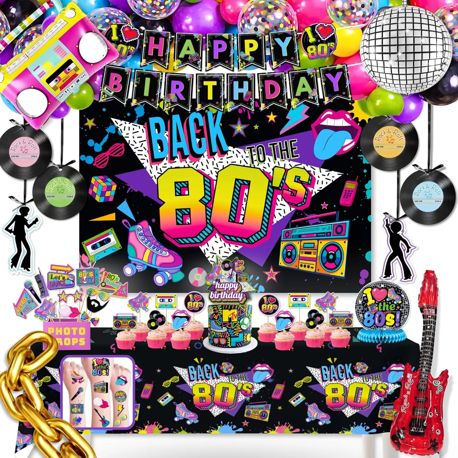 Back to the 80s Birthday Party Decorations Back to the 80s Birthday Party Decorations
