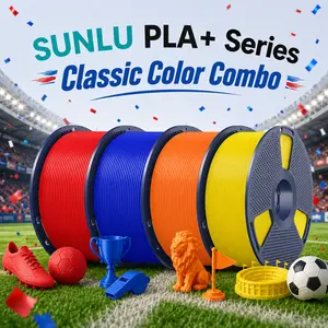 SUNLU 4kg PLA/PLA+  3D Printer Filament Bundle Multicolor, Neatly Wound PLA Filament 1.75mm ±0.02mm, Individually Vacuum Packed, 4kg in Total, 1kg per Spool, 4 Pack, 4000g