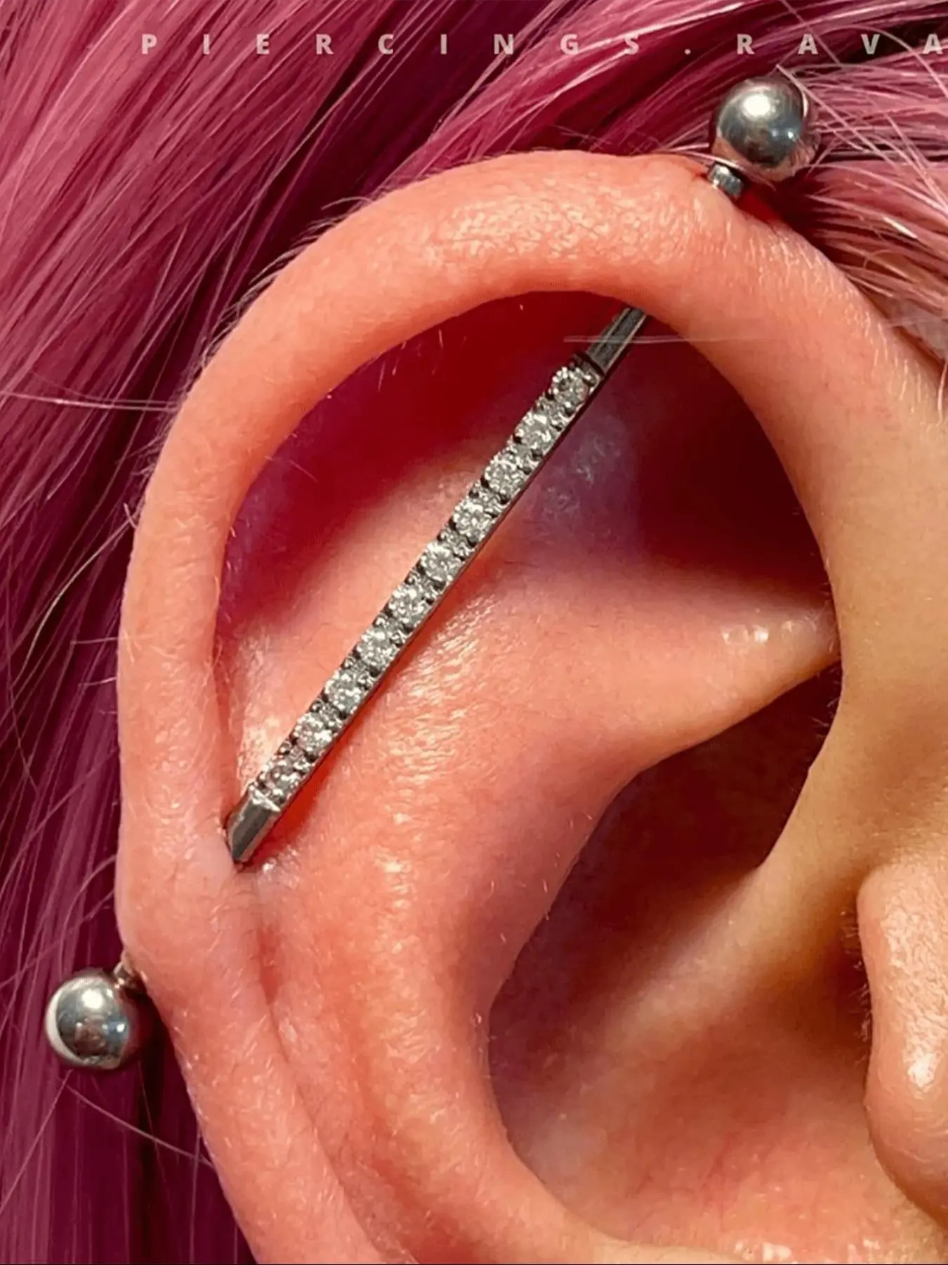 14g Stainless Steel Industrial Barbell with Cz Soft Tissue Earrings, 38mm Body Piercing Jewelry for Men and Women, Nose Piercing Jewelry, Cartilage Helix Piercing, Navel Piercing Jewelry, Helix Pierced Ring