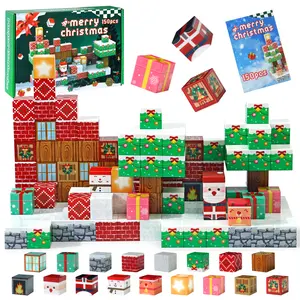 Christmas Themed Magnetic Building Blocks Holiday Edition STEM Toys for Kids Ages 4-8 Boys Girls Festive Colors Patterns Safe ABS Plastic Durable Lightweight Gift Ready Packaging