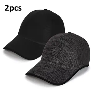 2 Pack Adjustable Sun Hats for Men & Women, Breathable Baseball Caps with Folding Design, Ideal for Fishing Hiking Camping Outdoor Sports, Adjustable Snapback Hat
