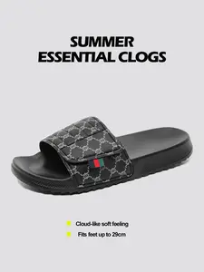 Men's Velcro Casual Summer Leather Sandals, PU Leather Flip Flops, Large Size Fashion Universal High-Quality Slippers, Sizes 39-47, Up to 29cm Foot Length, Footwear