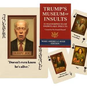 Trump Insults Playing Cards:  The deck has 52 Iconic Insults & Nicknames, Fully Illustrated Poker Size Deck