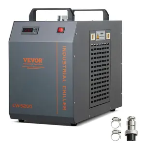 VEVOR Industrial Water Chiller, TikTokShopBlackFriday, CW-5200, Industrial Water Cooler Cooling System with Built-in Compressor 7L Water Tank Capacity 13 L/min Max Flow Rate, for CO2 Laser Engraving Machine Cooling Machine
