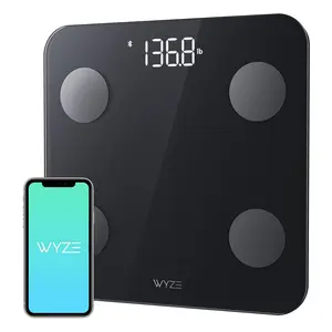 Scale for Body Weight, Digital Bathroom Scale for Body Fat, BMI, Muscle, and Heart Rate, Body Composition Analyzer with App, Batteries Included, Bluetooth, 400 lb, Black