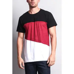Colorblock Poly Suede Mesh T-Shirt