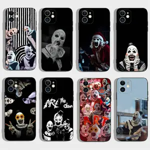 Art The Clown Horror T-Terrifier Phone Cases for IPhone 17 Promax Pro Air 16 Plus 15 14 13 12 11 Silicone Black Soft TPU Shockproof Dustproof Protective Cover Shells Gift For Birthday Christmas Valentine Halloween