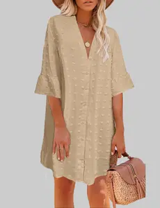 Womens Swimsuit Coverup Button Down Beach Cover Ups Shirt Dress Summer Casual Oversized Vacation Swimwear