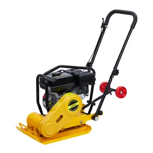 7HP Plate Compactor Rammer, 4200lbs Compaction Force Rammer, Jumping Jack Tamper, 22.1x15.9In Plate, 5600VPM Pavement Compactor, 212CC Gas Engine, for Asphalts, Paver Landscaping Task