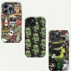 Frankenstein Phone Case, Colorful Classic Monsters Design with Dracula for Phone 16–11 – Horror Goth Occult Aesthetic Gift Idea 2025