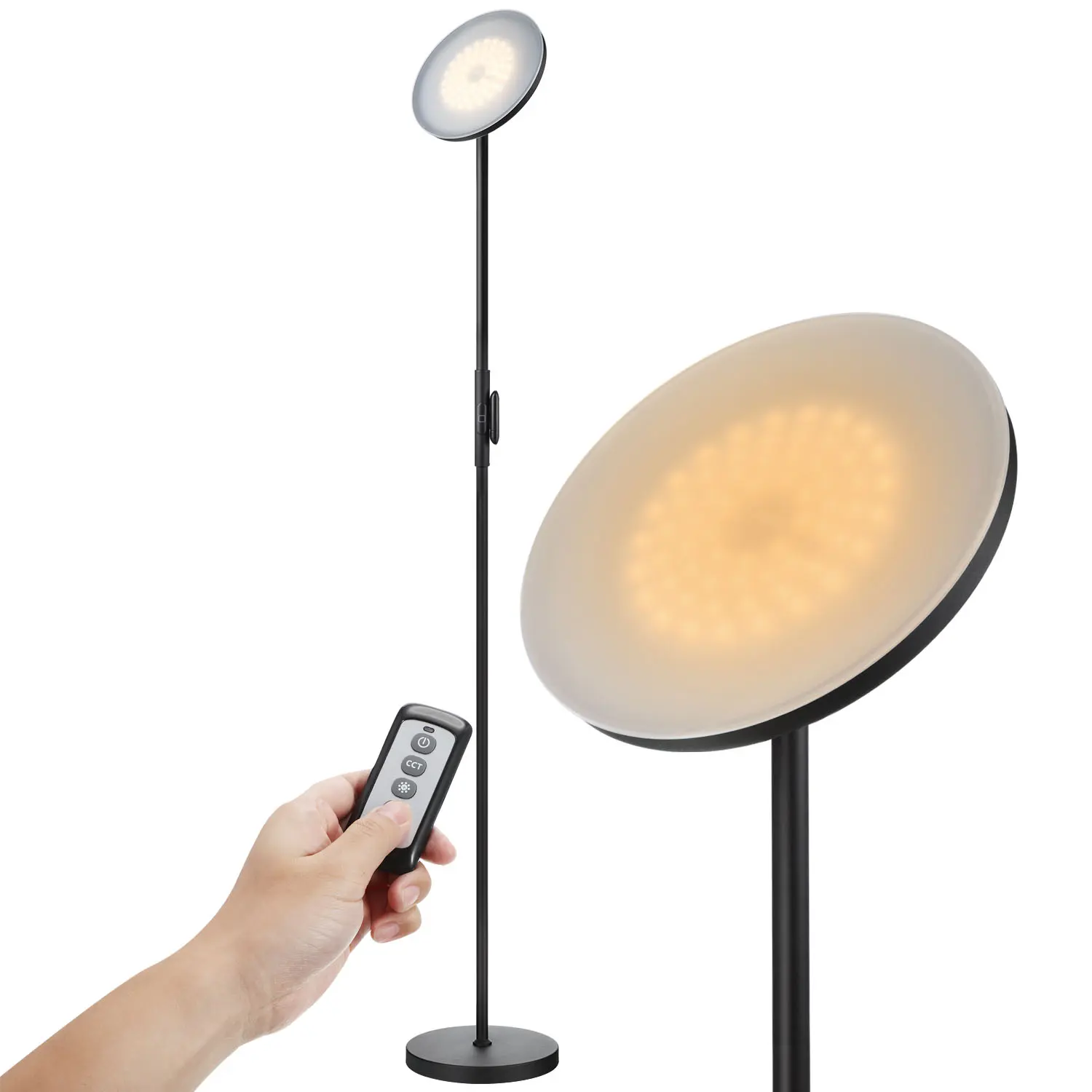 JOOFO LED Floor Lamp Sky Floor Lamp With Remote And Adapter, 3 Color Temperatures Brightness DiamableTouch Control Cordless  Lamps Home Decor