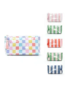 Striped Commuting Large-Capacity Portable Travel Storage Bag, High-Appearance Lightweight Makeup Bag