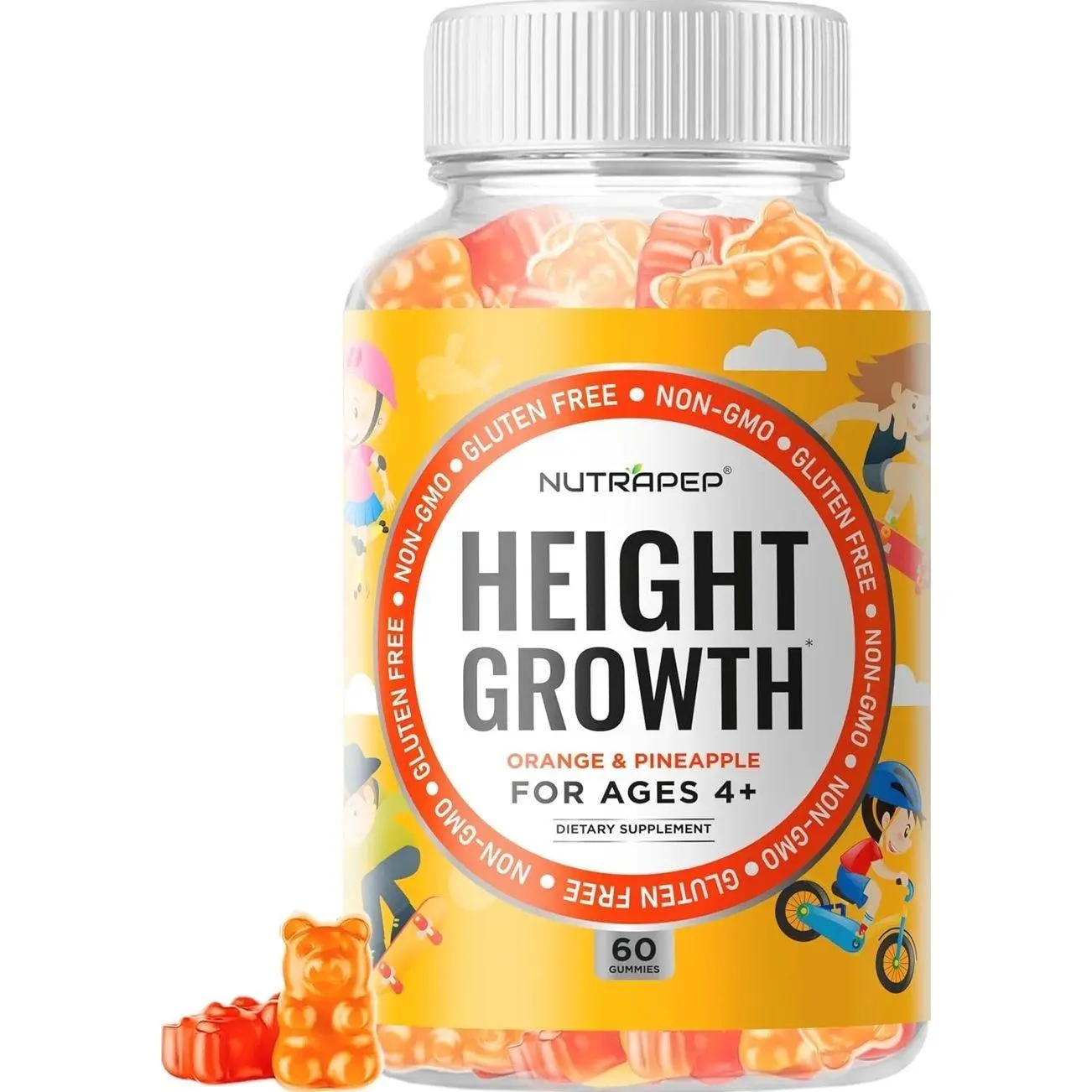 Teens Height Growth Supplement Gummies - Kids Grow Taller Natural Height Increaser Multivitamin - with Calcium Vitamin D3 K2 Zinc L-Arginine L-Glutamine L-Ornithine for Boys Girls