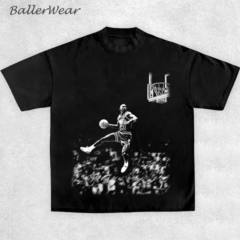 Women's Vintage Michael Jordan Basketball T-Shirt, Classic Graphic Short-Sleeve Casual Top, Apparel Clothes Gift For Him, Tops, Shortsleeve, Vintage T Shirts, Graphic Tee, Women's T Shirts
