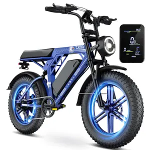 USA 2026 New E-Bike 1500W Peak 48V 17.5Ah Off-Road Electric Bike for Adults 20" Fat Tires Dual Suspension 50KM/H Top Speed 35–50KM Range Shimano 7 Gears Front & Rear Drive CE UL2849 Approved