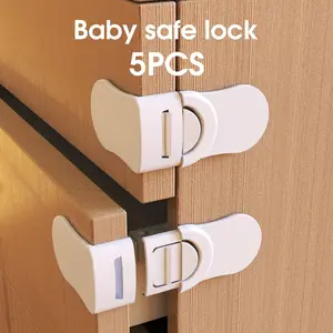 5pcs Easy Installation, No Drilling, Suitable for Cabinets, Drawers, Toilets, and Refrigerators - Door Security Lock - Looktosee Brand