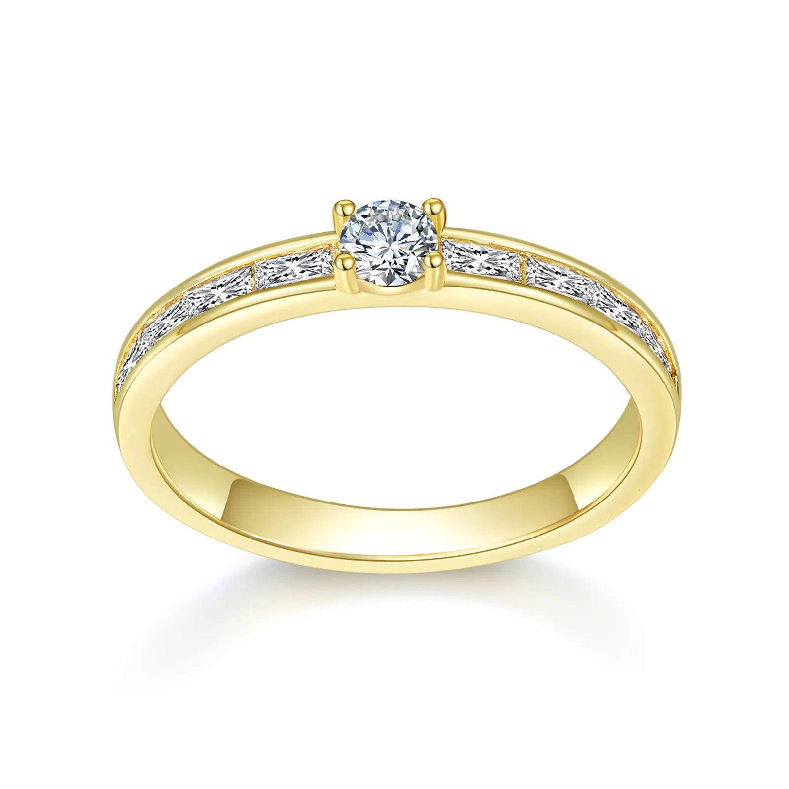 14K gold-plated ring - cubic zirconia imitation diamond stackable ring/eternity ring/silver ring, women's gold ring - 2.5mm ring width, sizes 4-12 Viltrum ring