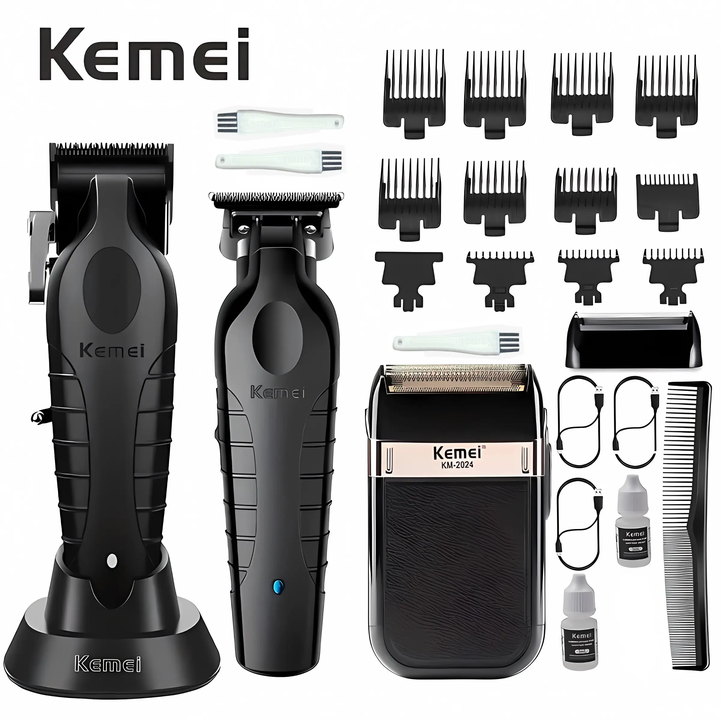 Professional Hair Clipper & Beard Trimmer Set, Wireless Rechargeable Electric Shaver with USB Charging, Easy Grooming for Men, Body Hair Trimming, Hair Clippers Set, Cordless Rechargeable Trimmer, Clippers And Trimmers Set, Cordless Trimmers Kit