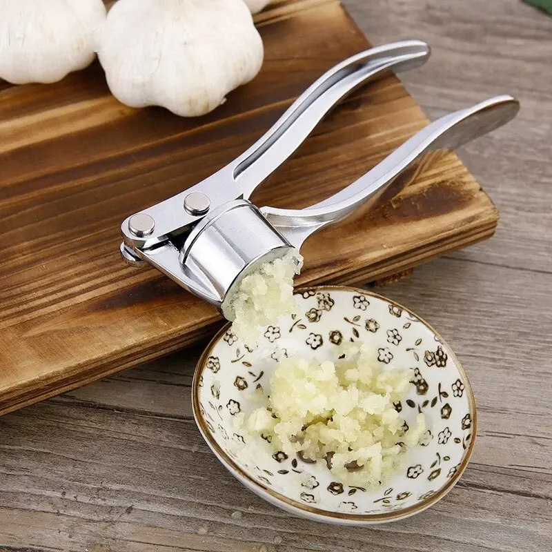 Garlic Press Crusher – Manual Garlic Mincer Tool for Kitchen, Easy Squeeze Garlic Crusher for Cooking & Food Pre