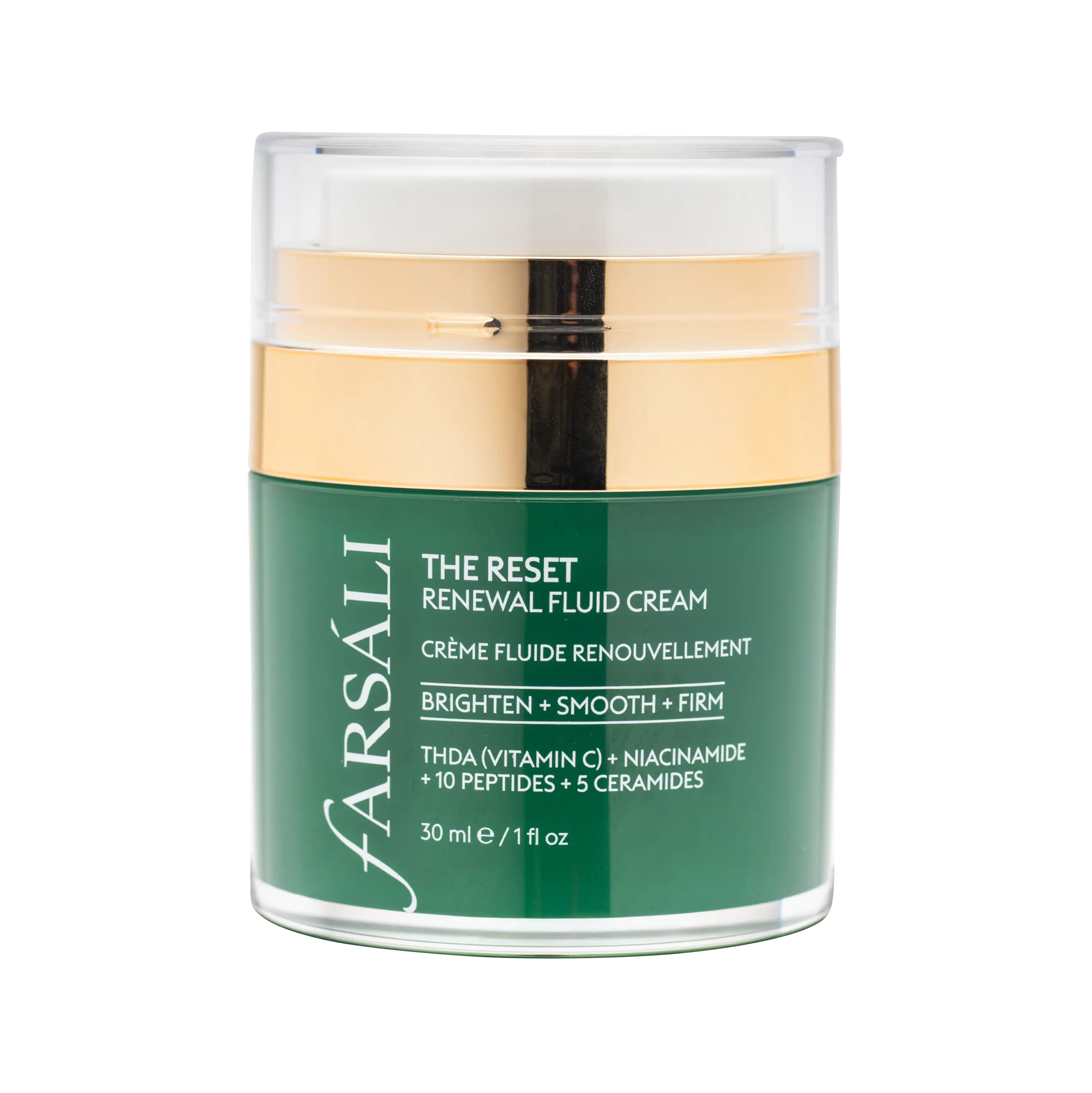 The Reset Renewal Fluid Cream - Brighten & Smooth with THD Ascorbate Niacinamide Peptides & Ceramides