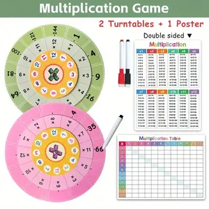 Interactive Multiplication Rotation Game with Self-Check System, Support 12 Times Table Practice, Color-Coded Math Knowledge Disk