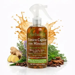 Herbalista NEW Viral Minoxidil Tonico Capilar -  Botanical Hair Tonic 250ml (8.45 fl oz) Spray Bottle – With Real Rosemary, Ginger, Clove, Cinnamon & Mint – Revitalizes, Strengthens & Stimulates – 100%Handcrafted