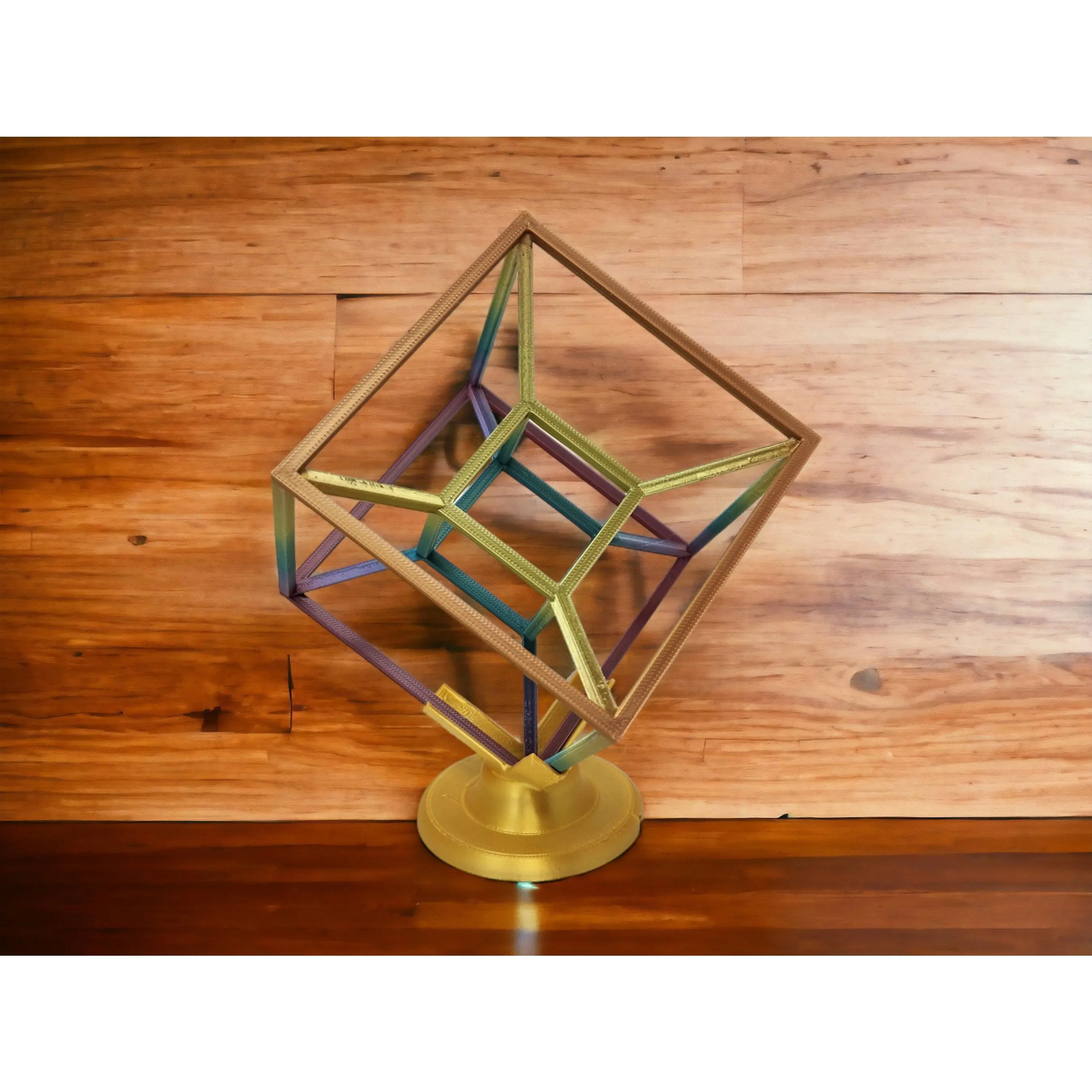 Tesseract Hypercube - Stunning 4D Sculpture, Dimensional Geometry Art - Spatial Dimension Masterpiece - 3D Printed
