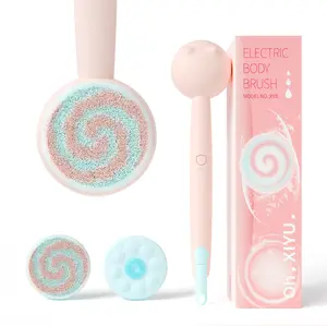 Oh,XIYU Electric Shower Brush for Body Back Scrubber with 2 Heads, 3 Speeds, and Waterproof Design for Cleansing, Massaging, and Exfoliating Personal Care