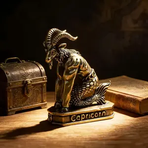 2 Piece Zodiac Ornaments, Brass Material Animal & Hero Design, Unique Astrology Decorations, Perfect for Home Décor & Gifts