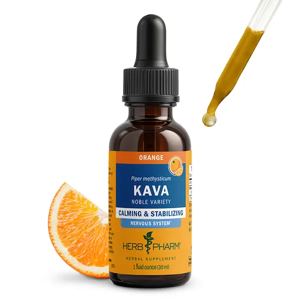 Herb Pharm Kava: Orange | Noble Kava Root with a Citrus Twist | Relaxation & Stress Support | Natural Chill Drops | 42 Servings*