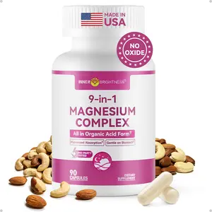 9-in-1 Magnesium Complex, 300mg Magnesium from 9 Organic Forms, Glycinate, Citrate, Malate, High Absorption for Sleep & Relaxation, Energy & Muscle Support, 90 Capsules