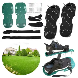 Heavy Duty Lawn Aerator Shoes with 26 Steel Spikes Adjustable Strap for Yard Garden Soil Aeration Care Accessories Spiked Aerator Non Slip Sole Patio
