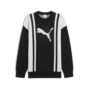 PUMA Mens Future Archive Relaxed Knitted Crew Neck Sweater Casual - Black