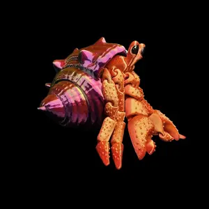 Hermit Crab 3D Printed Lifelike Articulating Sculpture