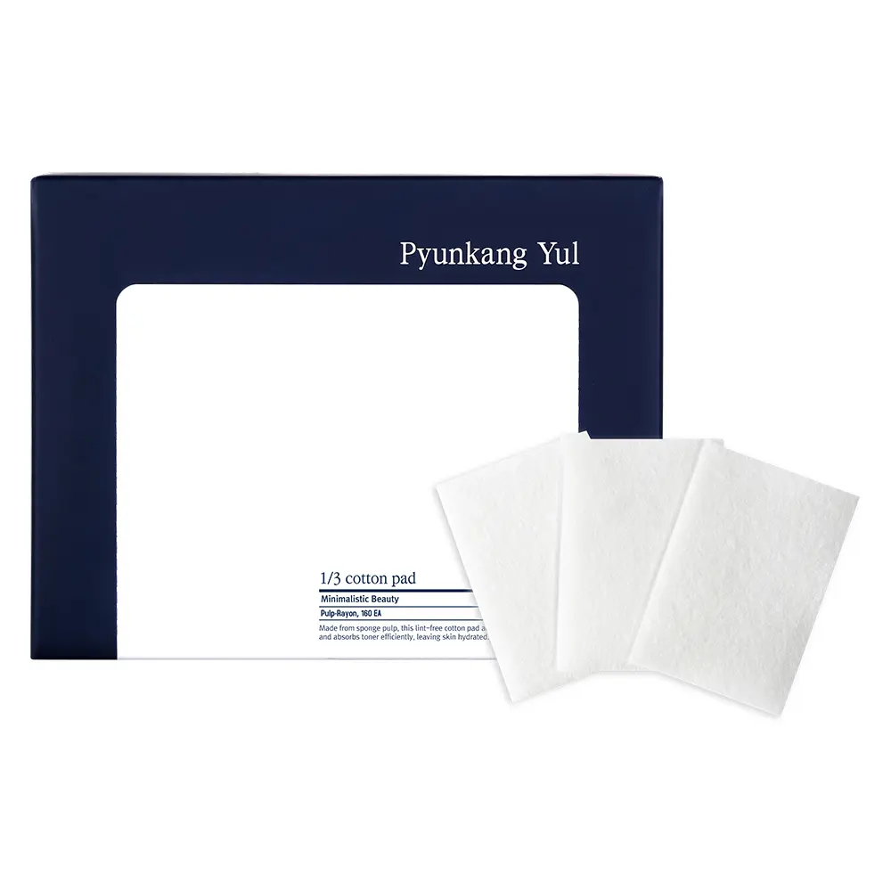 Pyunkang YUL PKY 1/3 Cotton Pads - High Absorbency Facial Toner Pads, Lint-Free Makeup Remover Squares (160 Count)