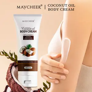 MAYCHEER Coconut Oil Body Cream - Daily Moisturizer for Dry Skin, Lightweight & Fast-Absorbing Formula
