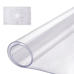 PVC Table Protector 14x24 Inch Clear Transparent Desk Pad, 1.5mm Thick, Scratch-Resistant and Water-Resistant Surface, Easy-to-Clean Plastic Protector for Office, Home, Laptop and Computer Desks