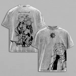Tamsy Caines Gachiakuta Vintage Washed Oversized Tee – Retro Heavy Cotton Anime Manga T-Shirt, Streetwear Graphic Top for Otaku Fans, Unisex Urban Style
