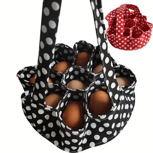 1pc Egg Collection Basket Egg Storage Bag with 9 Pockets, Household Chicken Hen Duck Goose Eggs Organizer for Home Farm Garden