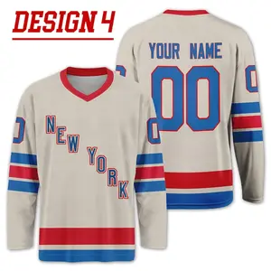 New York Ice Hockey Style Jersey– Classic Retro Pro Style Breathable Mesh Streetwear